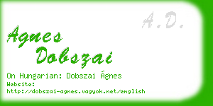 agnes dobszai business card